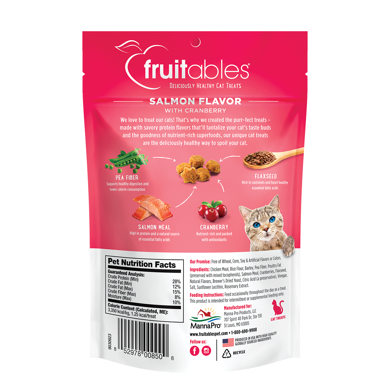FRUITABLES CAT TREATS SALMON WITH CRANBERRY - SALMÓN CON ARÁNDANO