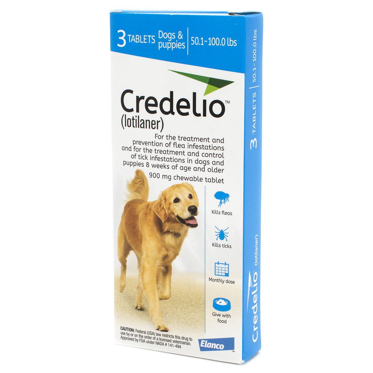 CREDELIO ANTIPULGA Y GARRAPATAS 900 MG (3 TABLETAS)