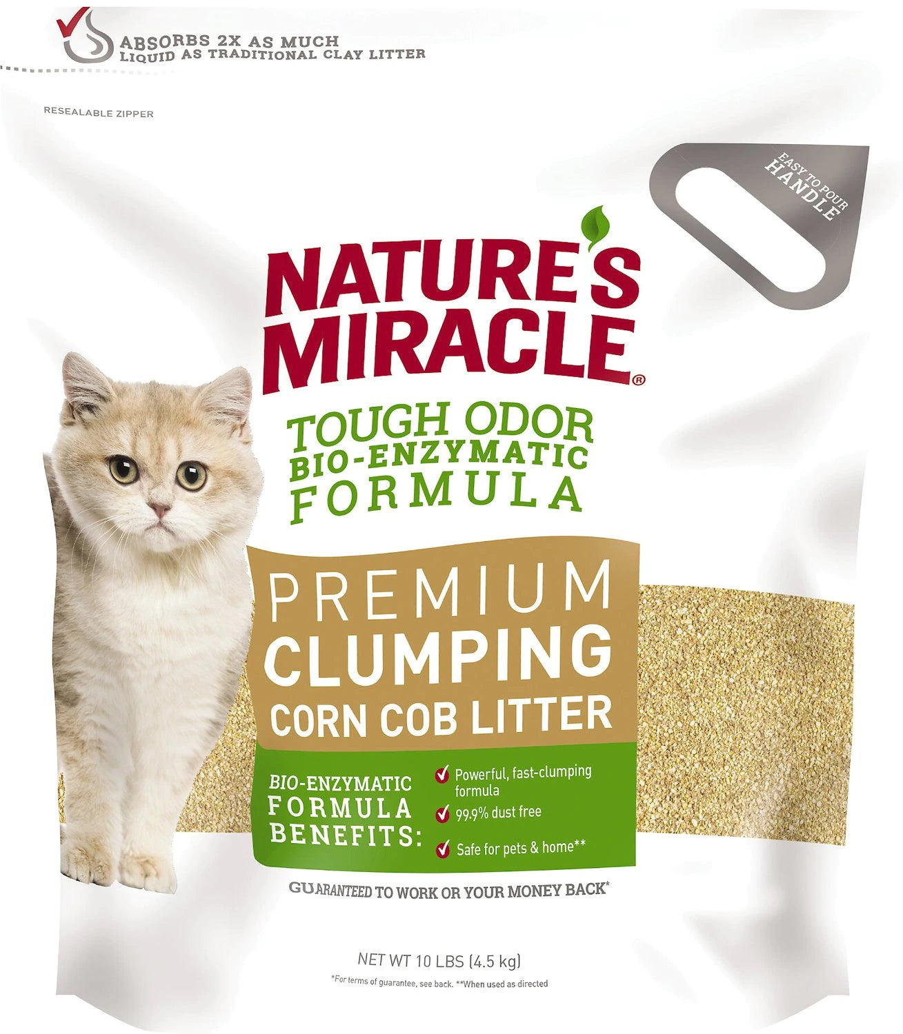 PREMIUM CLUMPING CORN COB LITTER NATURES MIRACLE – 10 LBS