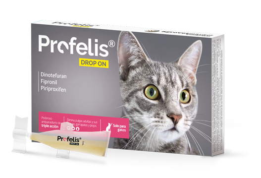 Profelis® Drop On Poderoso ectoparasiticida de triple acción sólo para gatos