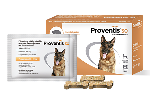 PROVENTIS 30 (Pulguicida Oral de Acción Dual, Rápida y Prolongada y Efecto Ambiental)