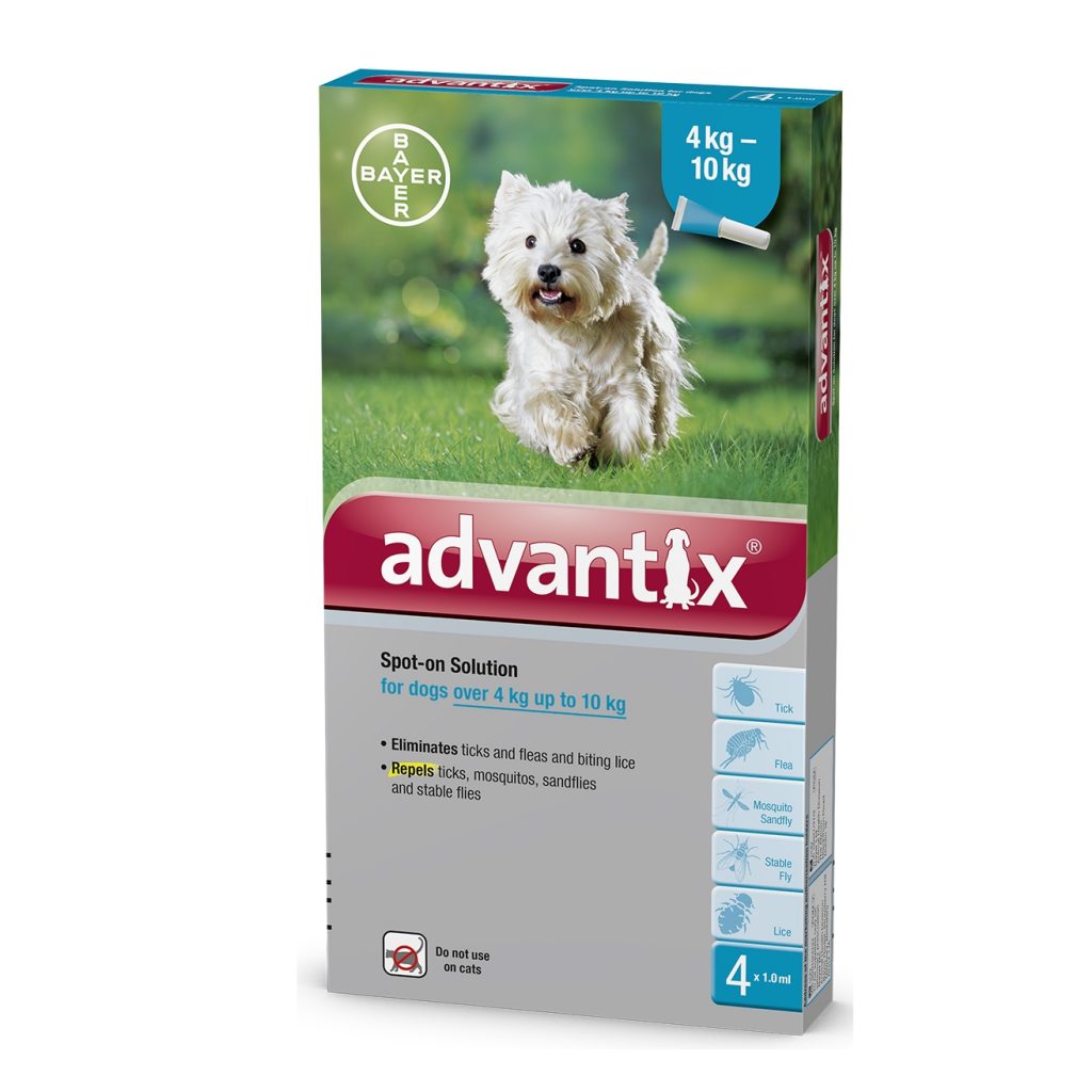 ADVANTIX DOG 1 ML De 4 a 10kg (4 UNIDADES)