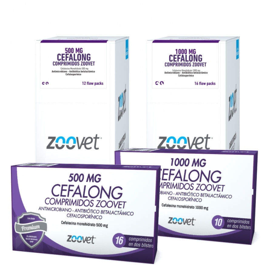 CEFALONG COMPRIMIDOS ZOOVET 500 mg (Antibiótico de amplio espectro)