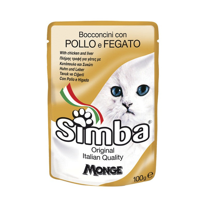 SIMBA POUCH PARA GATO - CHUNKIES DE POLLO E HÍGADO