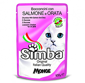 SIMBA POUCH PARA GATO - CHUNKIES DE SALMON Y BESUGO