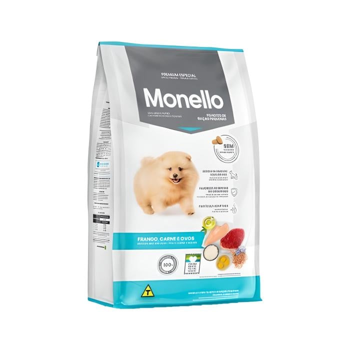 MONELLO PREMIUM CACHORROS DE RAZAS PEQUEÑAS – POLLO, CARNE Y HUEVOS
