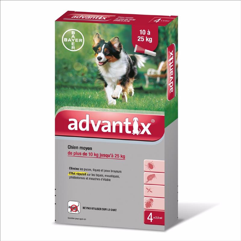 ADVANTIX DOG 2.5 ML De 10 a 25 kg (4 UNIDADES)