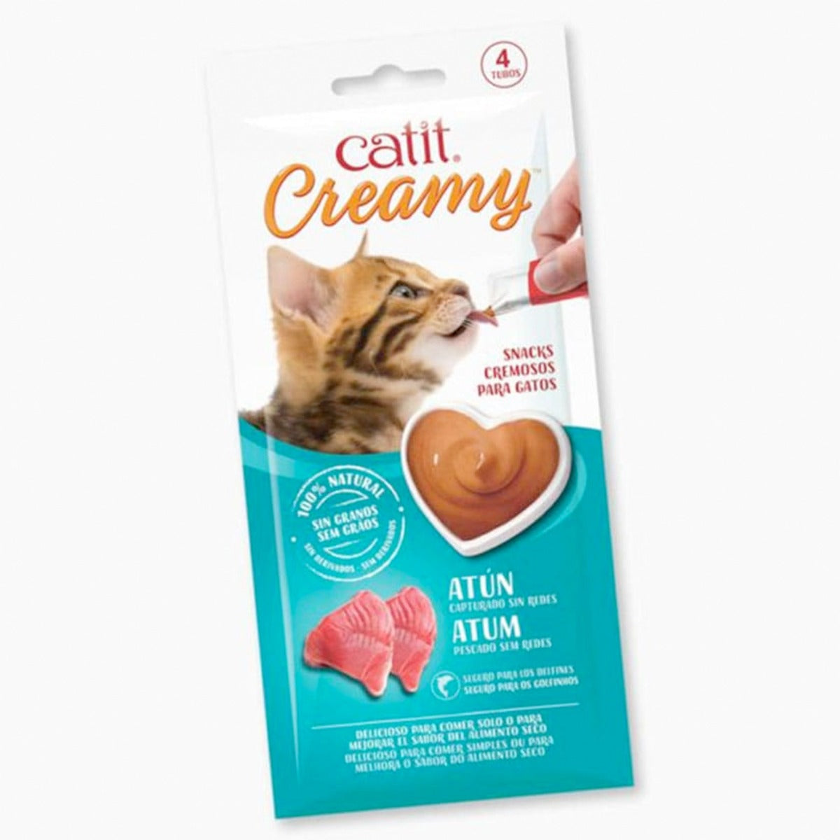 ALIMENTO GATO CATIT CREAMY ATUN 4 TUBOS 10 GRS CADA UNO