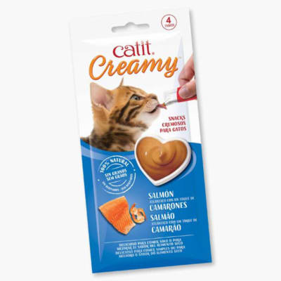 ALIMENTO GATO CATIT CREAMY SALMON 4 TUBOS 10 GRS CADA UNO