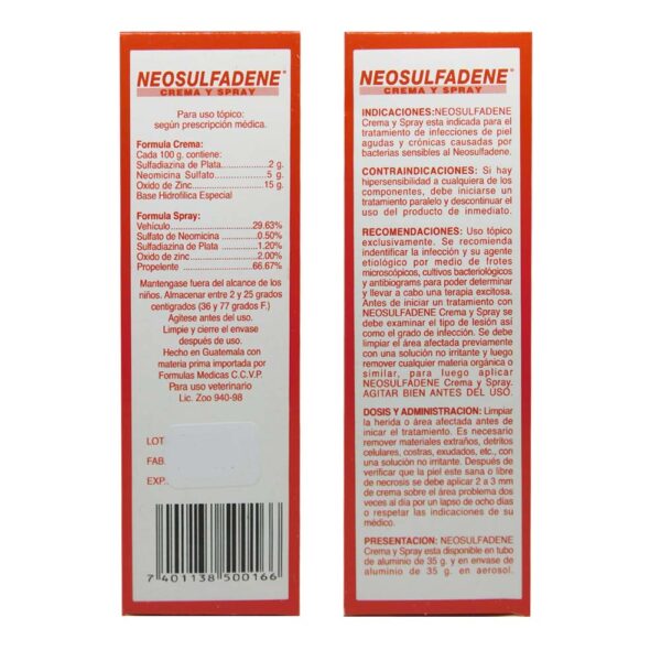 NEOSULFADENE (Crema Bactericida y Cicatrizante)