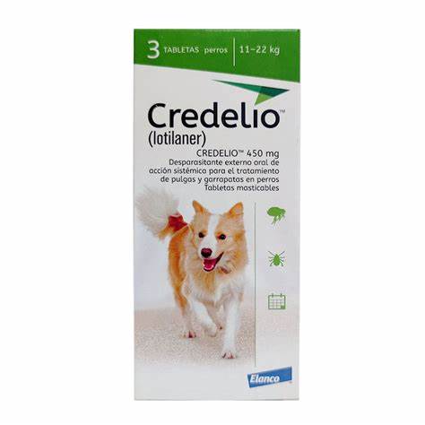 CREDELIO ANTIPULGA Y GARRAPATAS 450 MG (3 TABLETAS)