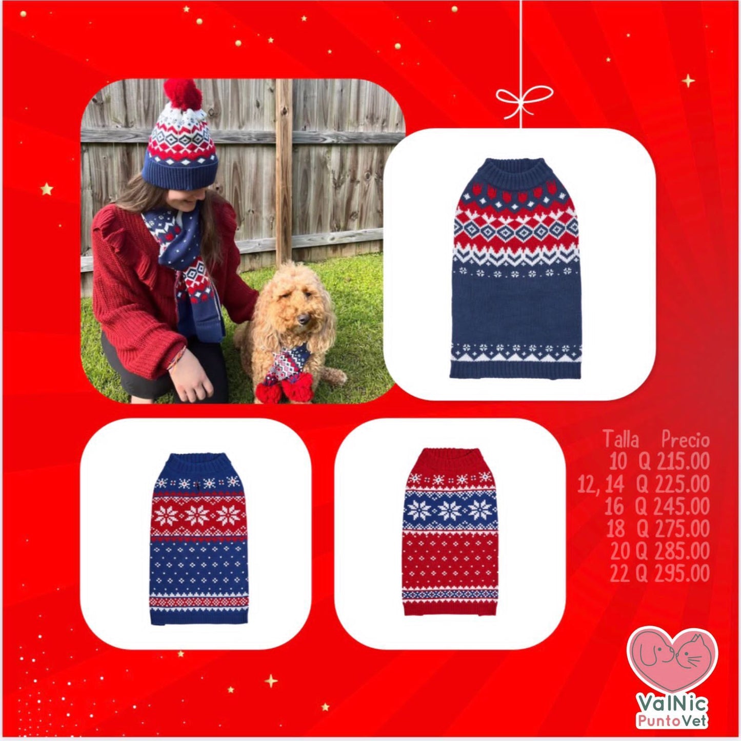 Colección navideña Pascua rojo y azul