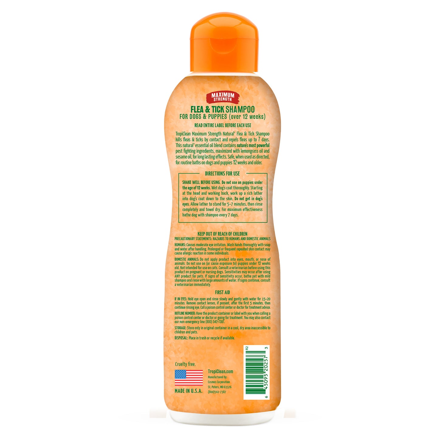 TROPICLEAN NATURAL FLEA & TICK MAXIMUM STRENGTH DOG SHAMPOO