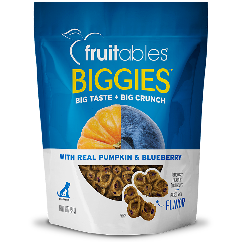 FRUITABLES DOG TREAT BIGGIES PUMPKIN & BLUEBERRY – ARÁNDANO & CALABAZA