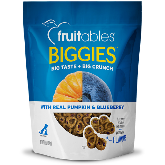 FRUITABLES DOG TREAT BIGGIES PUMPKIN & BLUEBERRY – ARÁNDANO & CALABAZA
