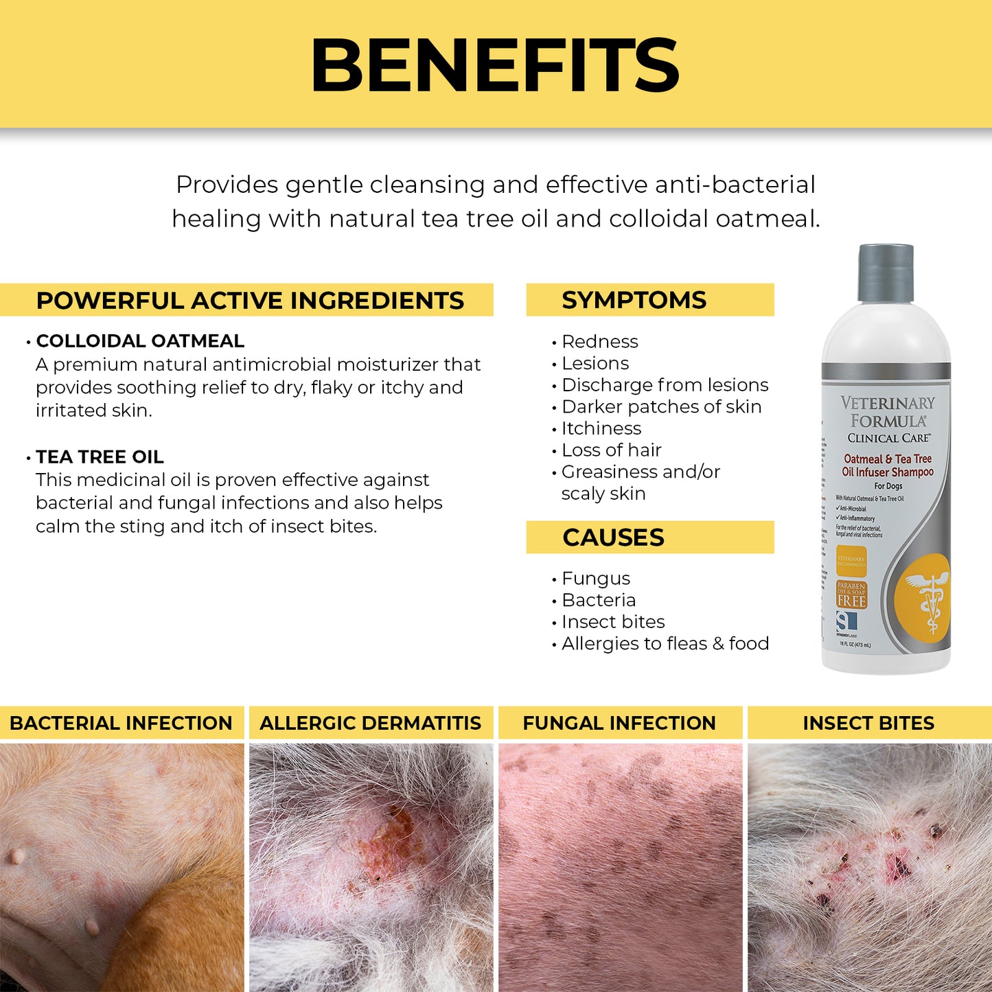 SHAMPOO MEDICADO VETERINARY FORMULA  - avena y aceite de árbol de té para perros