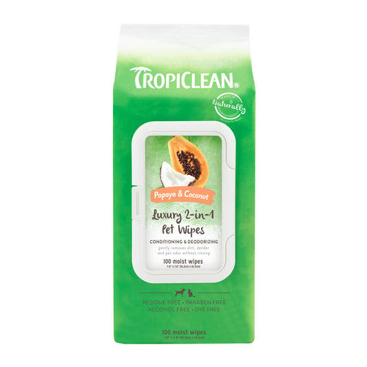 TOALLITAS HÚMEDAS PARA MASCOTAS PAPAYA & COCONUT LUXURY 2 EN 1