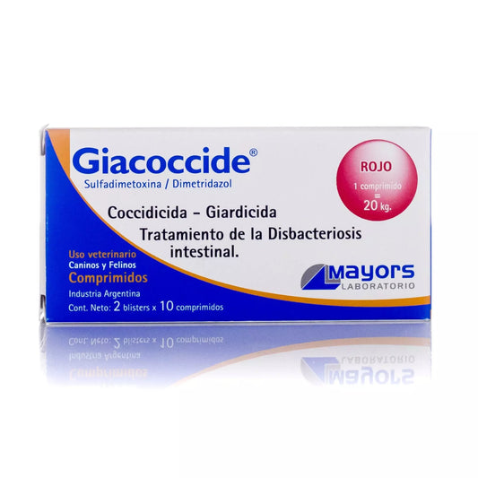 GIACOCCIDE ROJO 20 TABS  (COCCIDICIDA. GIARDICIDA. ANTIBACTERIANO)