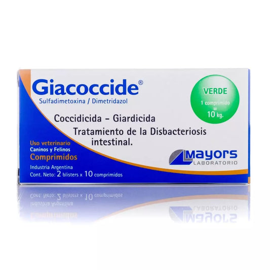 GIACOCCIDE VERDE 20 TABS  (COCCIDICIDA. GIARDICIDA. ANTIBACTERIANO)