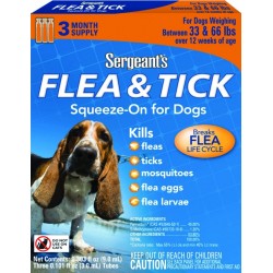 SERGEANT´S FLEA & TICK  PERROS DE 33 LBS O DEBAJO DE 66 LBS (Pipetas matapulgas y garrapatas)