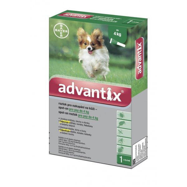 ADVANTIX DOG 0,4 ML  HASTA 4 KG (1 UNIDAD)
