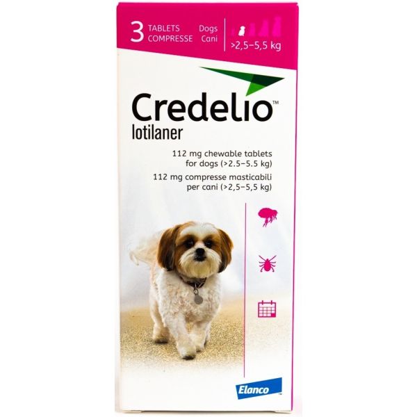 CREDELIO ANTIPULGA Y GARRAPATAS 112.5 MG  (3 TABLETAS)