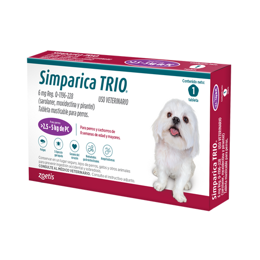 Simparica Trio Purple de 6mg 2.5-5 kg 1 Tableta