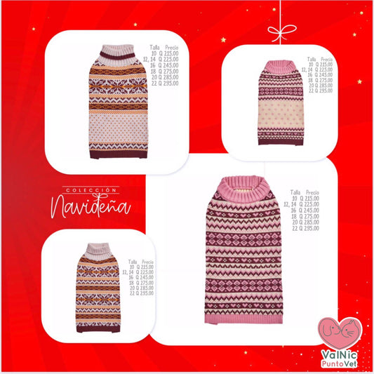 Colección navideña Café copos nieve y rosado corazones