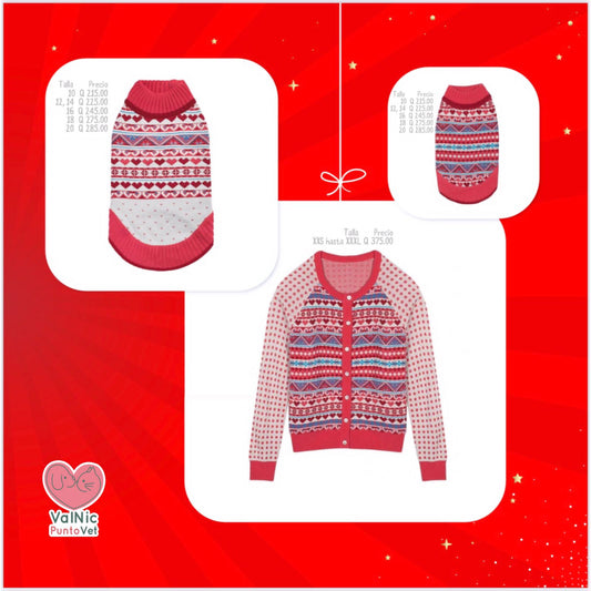 Colección navideña familiar rosado