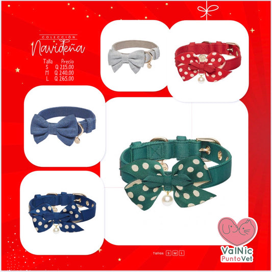Colección navideña collares con moña