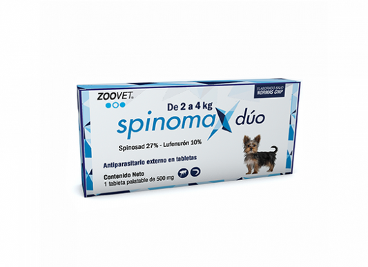 SPINOMAX DÚO ZOOVET PARA PERROS DE 2KG A 4KG (Antiparasitario externo)