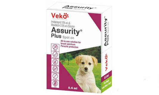 PIPETA ASSURITY PLUS STOP ON 0.4 ML HASTA 4 KG (DESPARACITANTE EXTERNO)