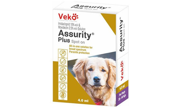 PIPETA ASSURITY PLUS STOP ON 4.0 ML DE 25 KG HASTA 40 KG (DESPARACITANTE EXTERNO)