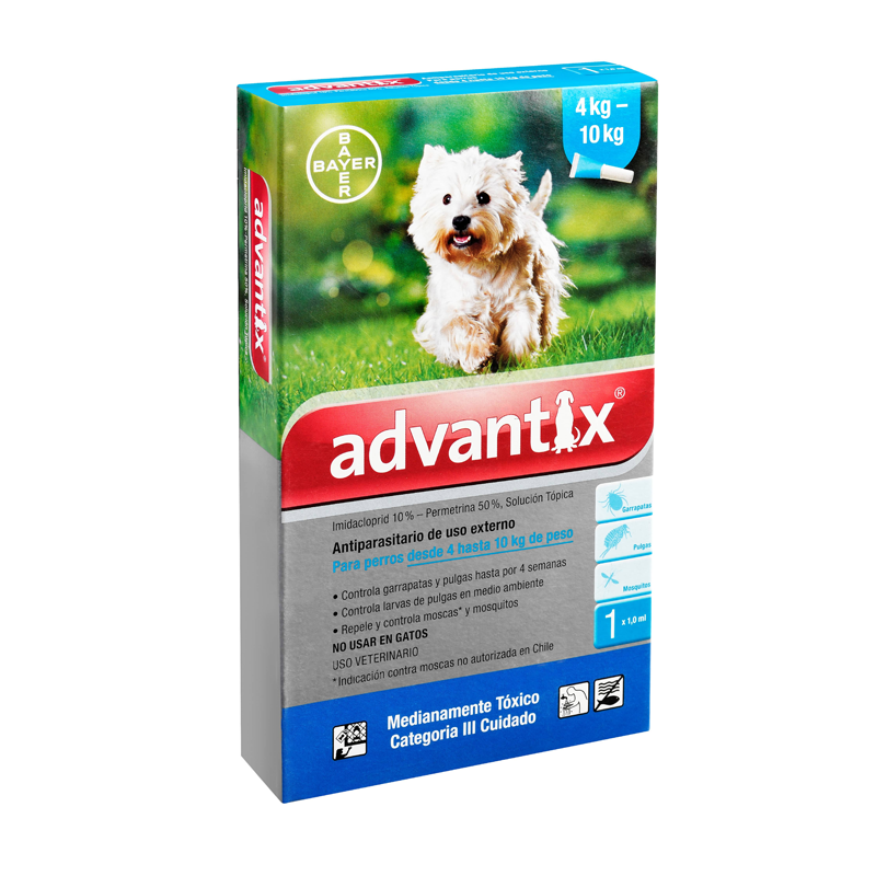 ADVANTIX DOG 1 ML  De 4 a 10kg (1 UNIDAD)