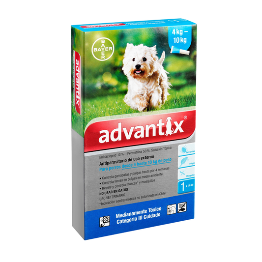 ADVANTIX DOG 1 ML  De 4 a 10kg (1 UNIDAD)