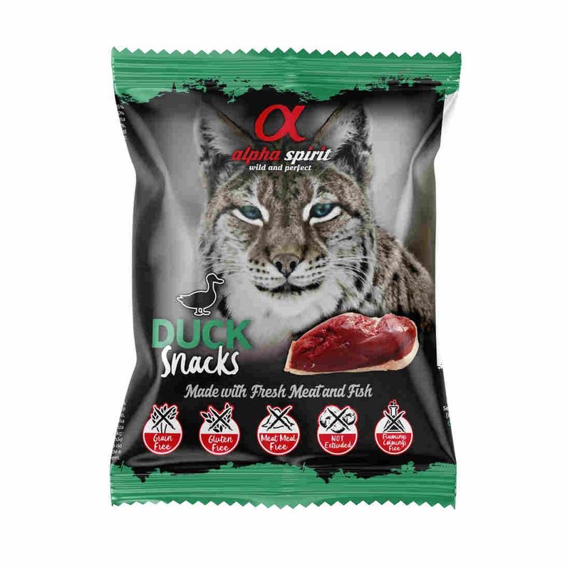 ALPHA SPIRIT SNACKS PARA GATOS CAJA 24 UNIDADES -TURKEY - DUCK - FISH