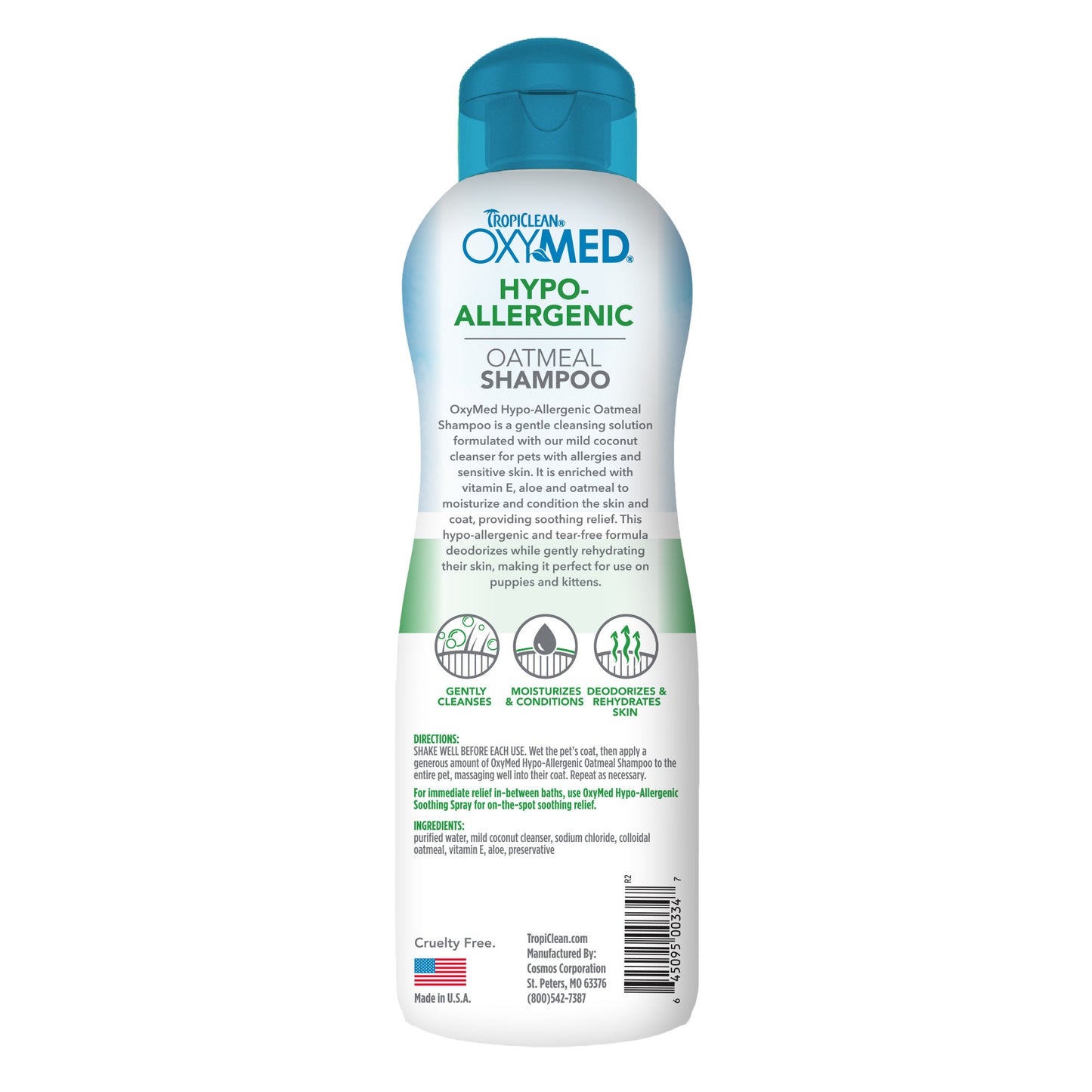 TROPICLEAN OXY MED HYPO-ALLERGENIC OATMEAL SHAMPOO