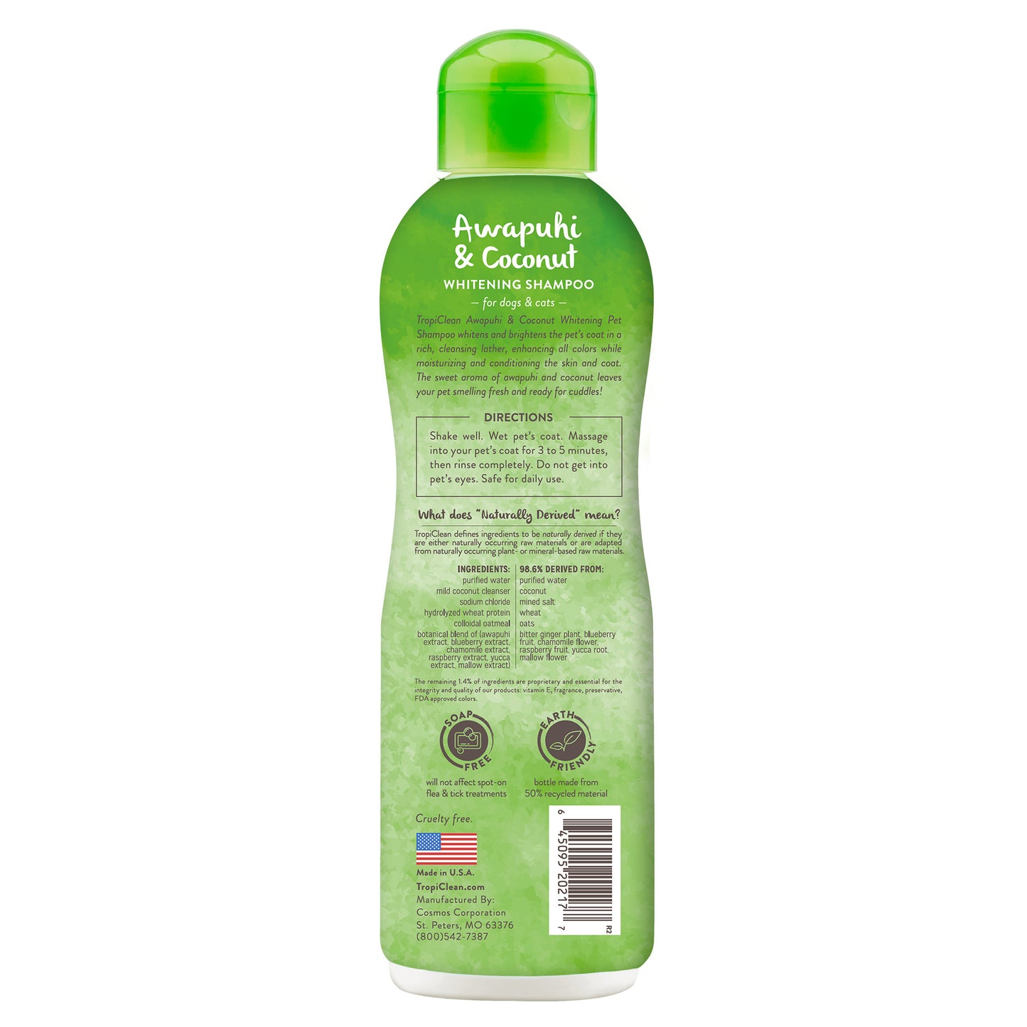 TROPICLEAN SHAMPOO AWAPUHI & COCONUT WHITENING