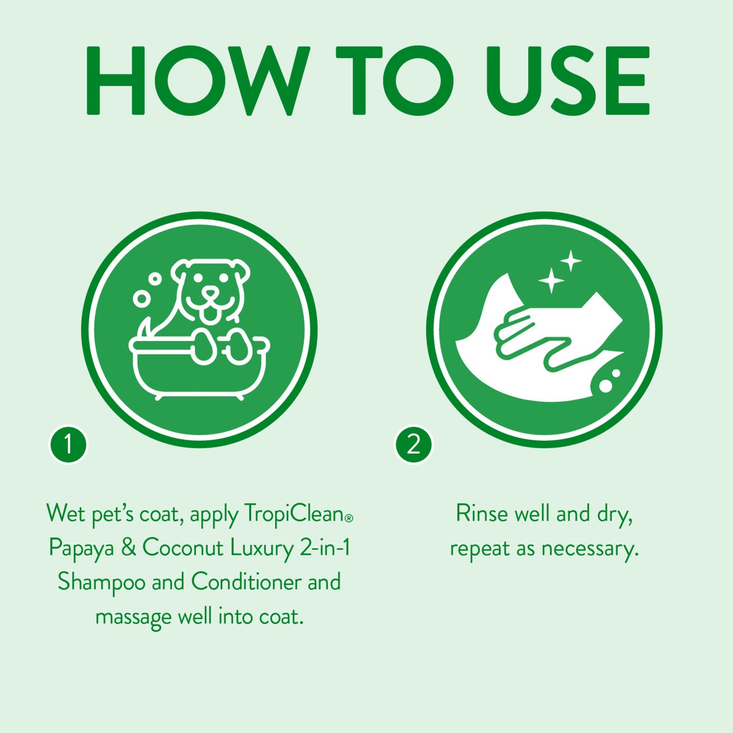 TROPICLEAN SHAMPOO & CONDITIONER PAPAYA & COCONUT LUXURY 2IN1