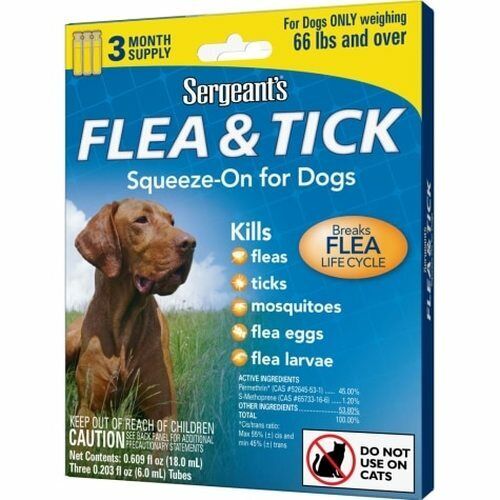 SERGEANT´S FLEA & TICK  PERROS DE 66 LBS EN ADELANTE (Pipetas matapulgas y garrapatas)