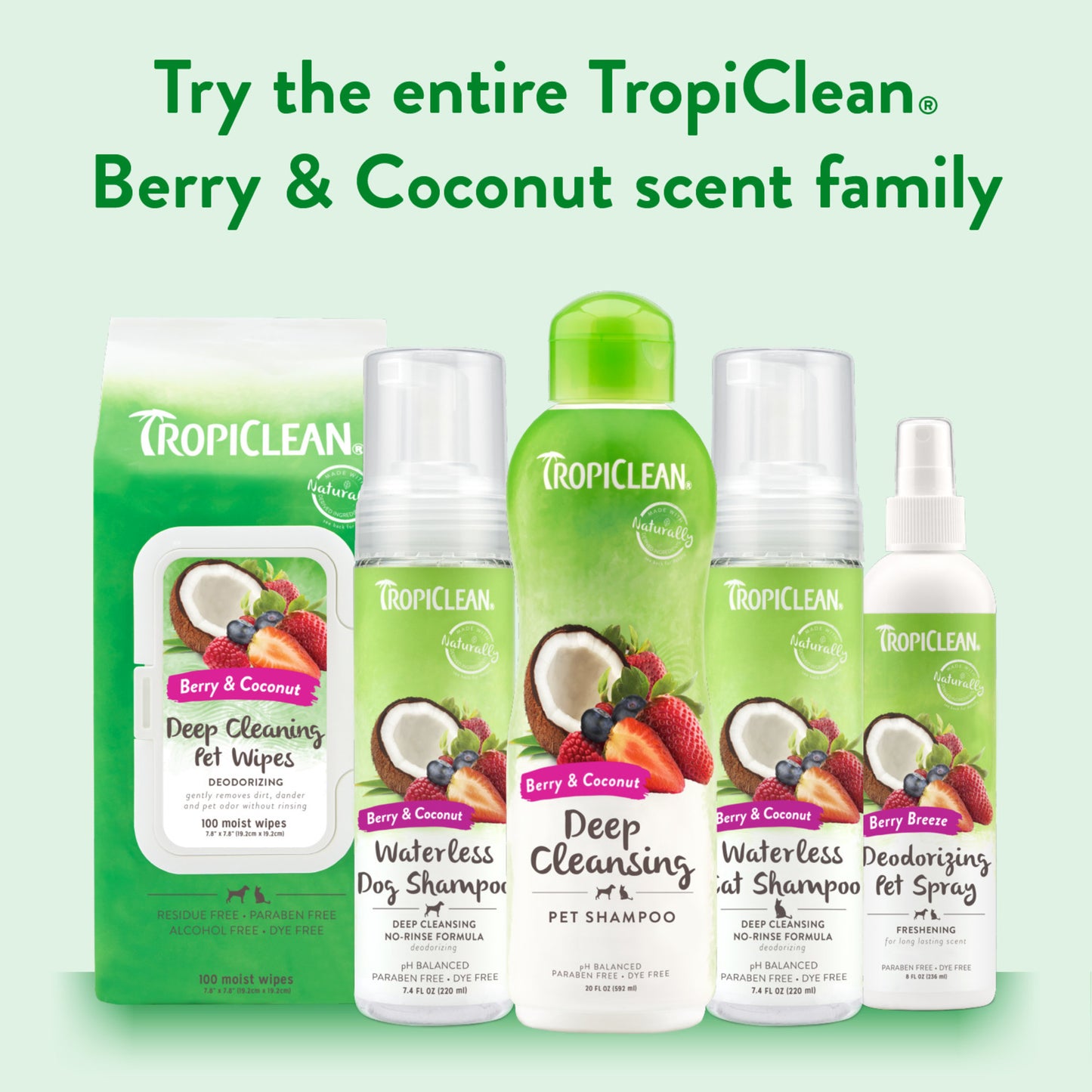 TROPICLEAN SHAMPOO BERRY & COCONUT DEEP CLEASING
