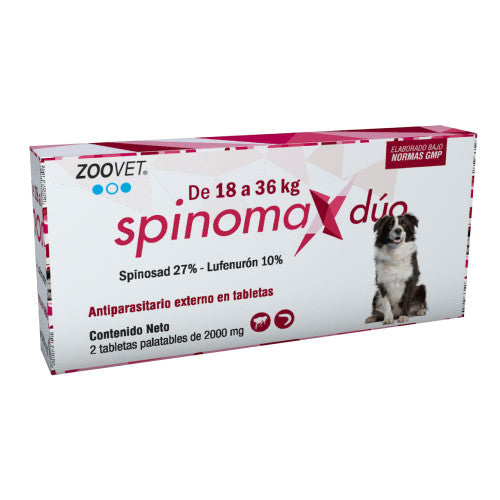 SPINOMAX DÚO ZOOVET PARA PERROS DE 18KG A 36KG (Antiparasitario externo)