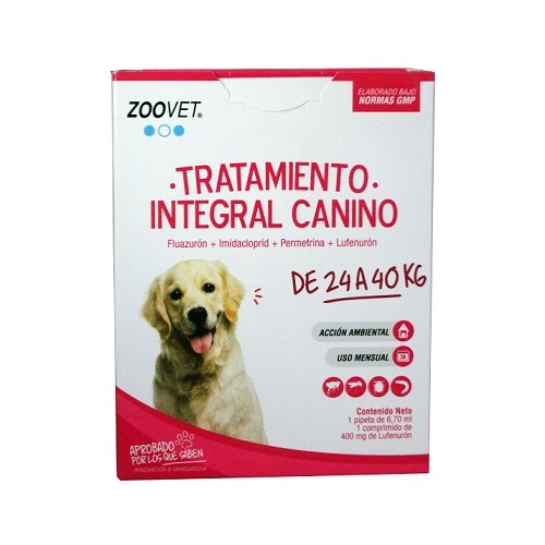 TRATAMIENTO INTEGRAL CANINO PITETA PARA PERROS DE 24KG A 40KG (Antiparasitario externo - Sistémico)