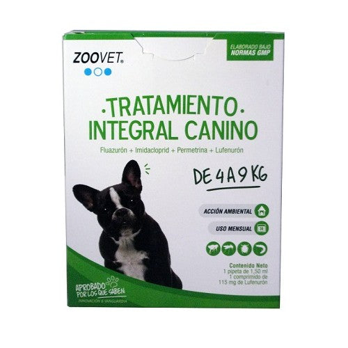 TRATAMIENTO INTEGRAL CANINO PITETA PARA PERROS DE 4KG A 9KG (Antiparasitario externo - Sistémico)