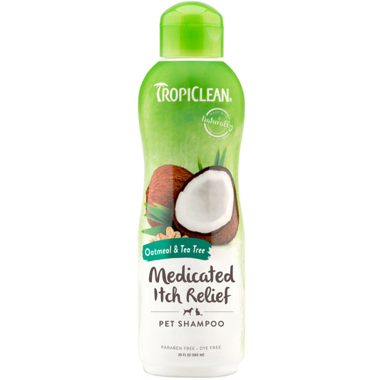 TROPICLEAN SHAMPOO OATMEAL & TEA TREE MEDICATED ITCH RELIEF